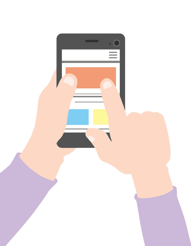 Website design on a smartphone